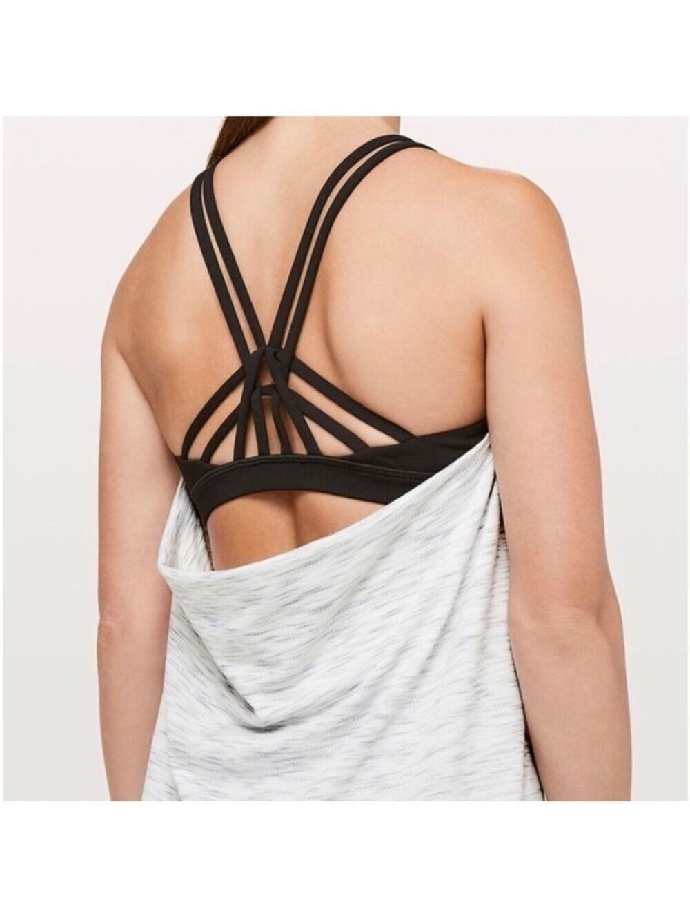 Lululemon Moment to Movement 2 in 1 Tank: Tiger Space Dye Hail White/Black